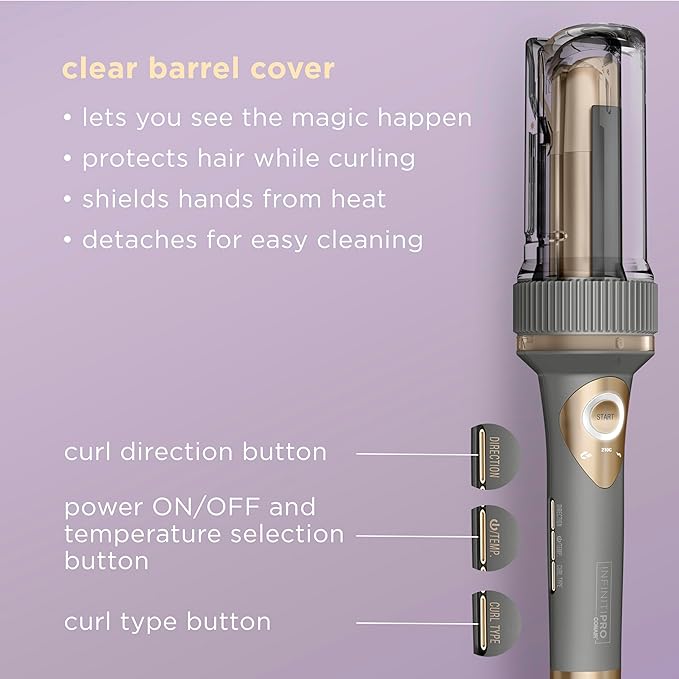 INFINITIPRO by CONAIR Curl Secret Automatic Curling Iron - 1 1/4-inch Barrel - Hair Curler for All Hair Types and Medium to Long Hair Lengths - Dual Voltage for Worldwide Travel
