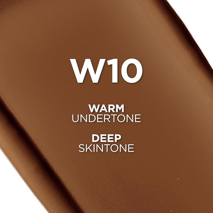 L'Oreal Paris True Match Super-Blendable Foundation, Medium Coverage Liquid Foundation Makeup, W10, Deep, 1 Fl Oz