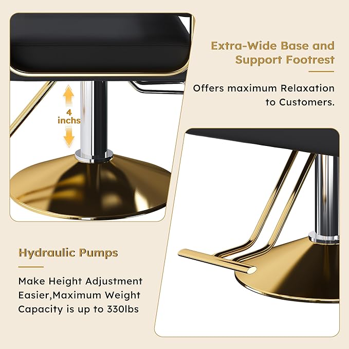 Heavy Duty Barber Chair for Hair Stylist,Professional Reclining Hair Salon Seat,Adjustable Seat Height 34-40" Barber Beauty Shampoo Barbering Equipment for Hair Stylist Spa