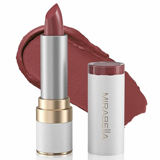 Mirabella - Sealed with a Kiss Smudge Proof Lipstick, Long-Lasting No-Bleed Lip Makeup, Hydrating Lip Color with Vegan Lanolin & Vitamin E, Rosy Modern Matte Lipstick