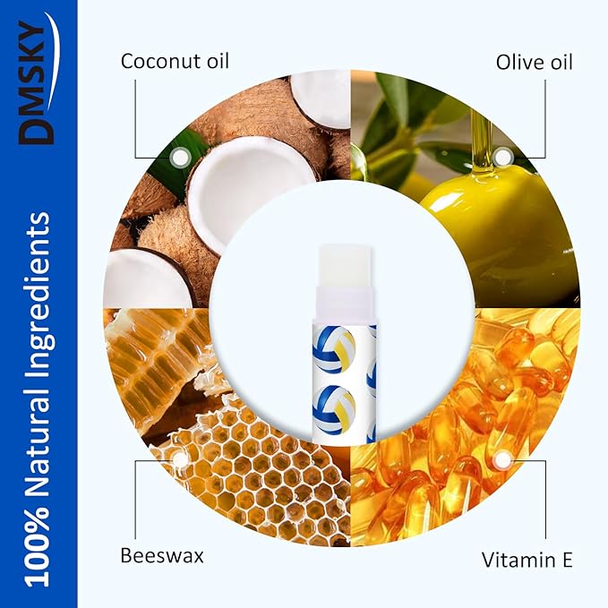 DMSKY 60 Pcs Volleyball Lip Balm Bulk, Volleyball Party Favors for Team Volleyball Gifts for Players Teen Girls Boys Sports Party Supplies