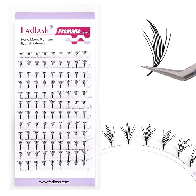 Premade Lash Fans Anime Lashes 0.07 D Curl Natural Manga Lashes Soft Black Eyelash Extensions for Professional Salon Use by FADLASH (0.07-D-8-14mm)
