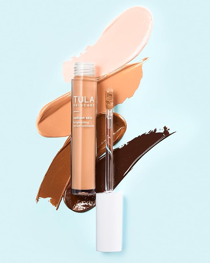 TULA Skin Care Radiant Skin Brightening Serum Concealer - Conceals Dark Circles & Discoloration, Longwearing & Crease-Resistant, Brightens the Appearance of Skin Over Time, Shade 195, 0.18 fl oz.