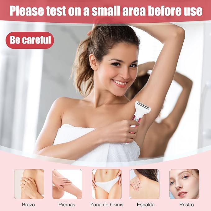 Women Face Epilator, 5-in-1 depiladora, Facial Hair Removal for Women, Facial epilator, Hair Removal Device, 5 Attachments for Eyebrows, Nose, Body