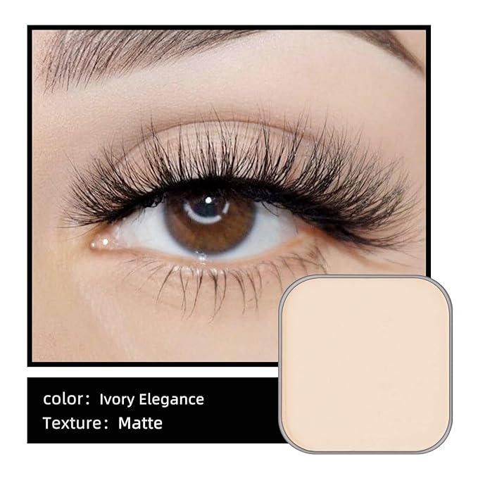 Single Matte Eyeshadow with Metal Pan, Long-lasting Natural Nude Color No-Makeup Look, Palette Refill, Base Eyeshadow Powder for Empty Magnetic Palette (Ivory Elegance)