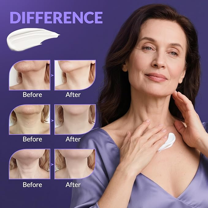 Neck Cream for Tightening and Firming, Wrinkle Cream for Women, Skin Tightening Cream for Face and Body, Hydrating Face Moisturizer for Aging Skin, Facial Skin Care Products 1.7 Fl Oz