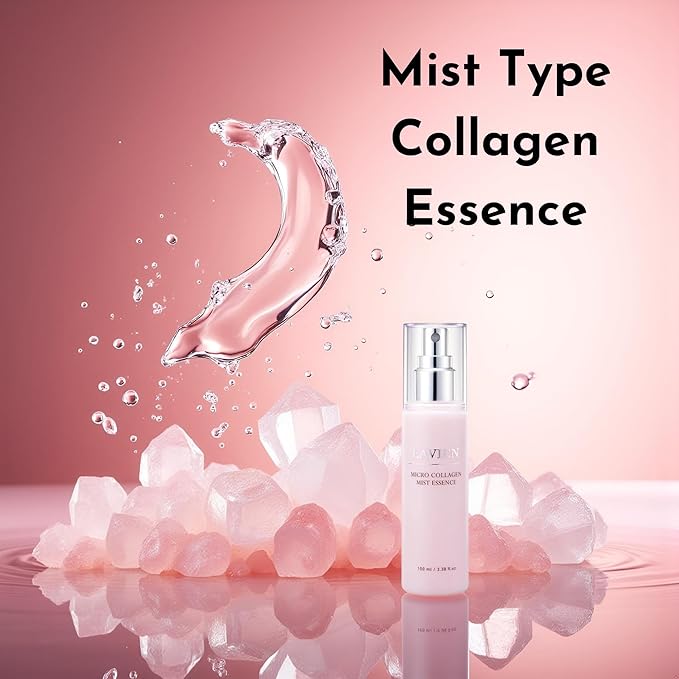 Lavien Micro Collagen Mist Essence - Hydrating Facial Spray, Redness and Smooth Skin - Suitable All Skin Types - 3.38 Fl Oz Bottle