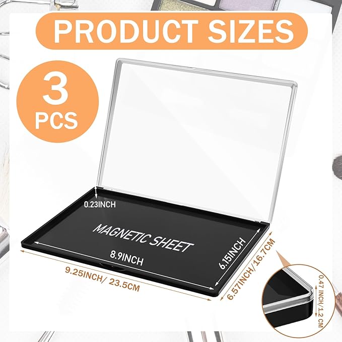3 Pcs Large Empty Magnetic Eyeshadow Palette Cosmetics