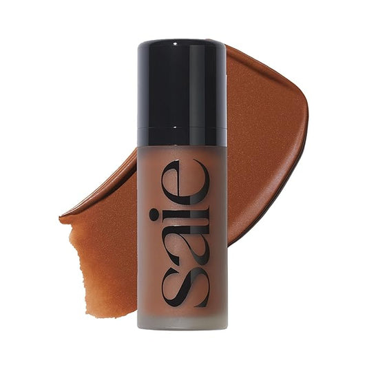 Saie Dew Bronze - Hydrating Liquid Bronzer Stick For a Sun Kissed Glow - Liquid Contour Stick Infused with Nourishing Skin Care Ingredients - Sculpted Face Makeup Essential - Stinson (0.4 oz)