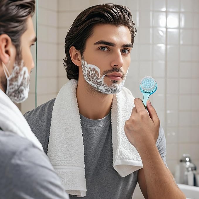 4 Pack Facial Cleansing Brush, Beomeen Face Scrubber Exfoliating Brush Face Wash Scrub Exfoliator for Skin Care, Makeup Removal,Blue