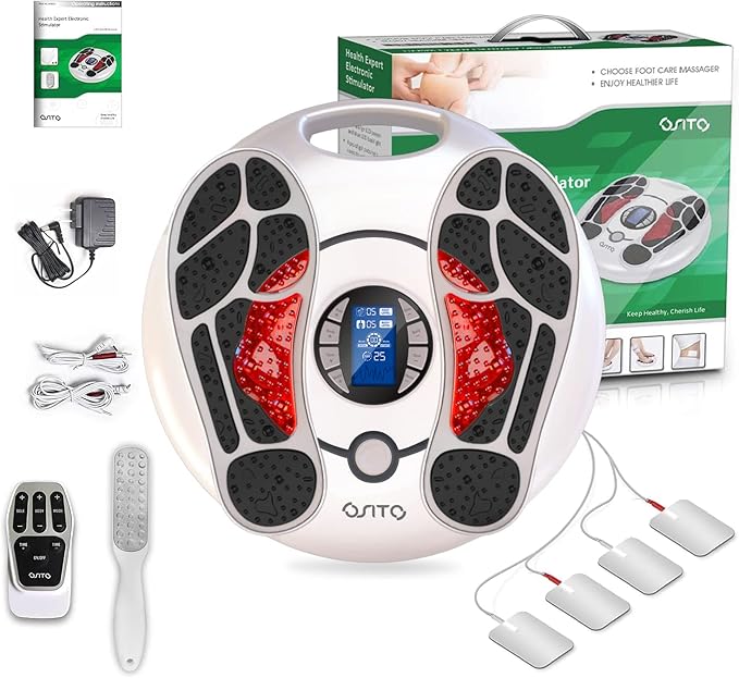 OSITO EMS Foot Massager for Neuropathy, FSA HSA Approved Products, Foot Circulation Stimulator, FSA Massager for Circulation and Pain Relief, 25 Modes 99 Intensities, Ideal for Women/Men