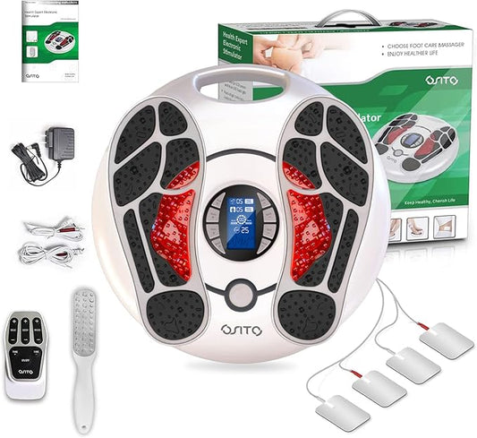 OSITO EMS Foot Massager for Neuropathy, FSA HSA Approved Products, Foot Circulation Stimulator, FSA Massager for Circulation and Pain Relief, 25 Modes 99 Intensities, Ideal for Women/Men