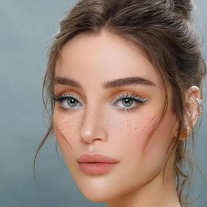 Glitter Freckles Face Tattoo, 12 Sheet Brown Face Glitter Waterproof Freckles, Makeup Patches, Face Tattoos for Women