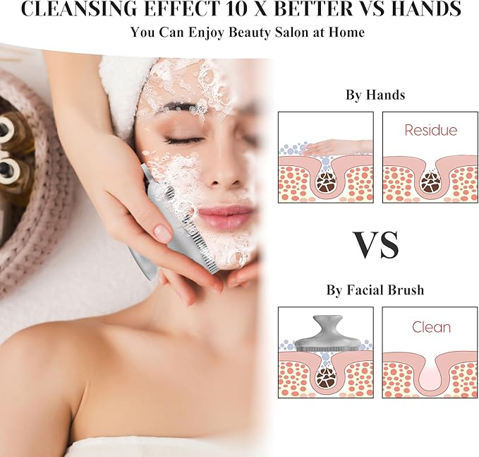 VWMYQ Silicone Face Scrubber - Exfoliating Face Scrubber for Women and Man, Gentle Facial Cleansing Brush Blackhead Acne Pore Pad Cradle Cap, Manual Soft Face Wash Brush for Deep Skin Care
