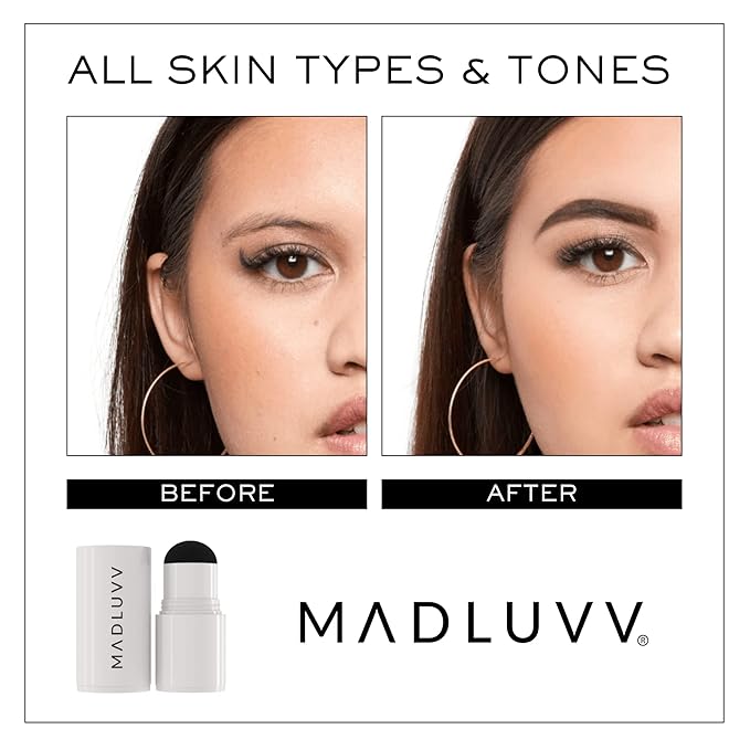 MADLUVV Brow Stamp Refill* - Color Stamp for Brows & Root Touch Up for Women & Men, Instantly Conceal Hair Loss, Grey Hair, Thinning Hair with Stain-Proof/Smudge-Proof Powder Formula (Brunette)