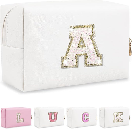 Personalized initial letter makeup bag,