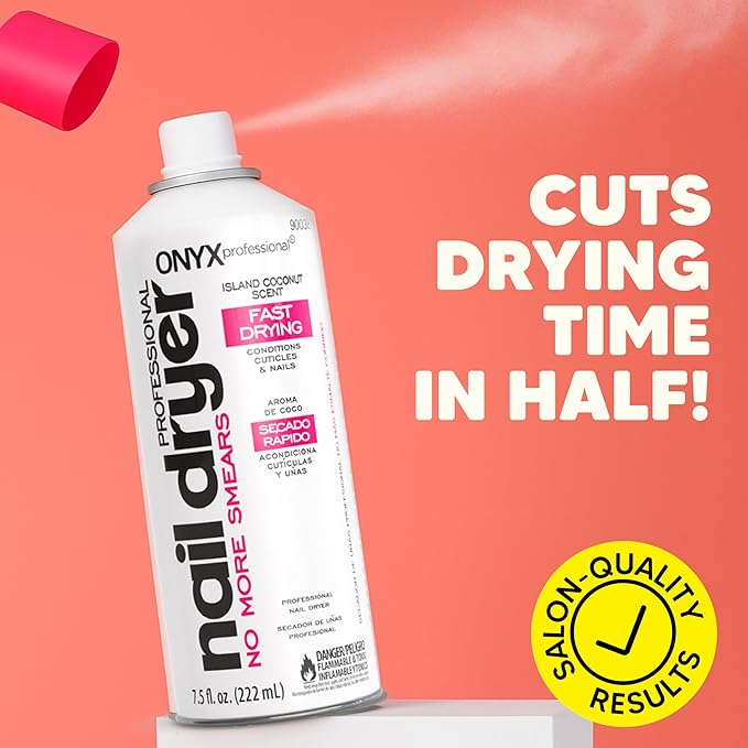 Onyx Professional Nail Polish Dryer, 7.5 oz - Rapid Drying, Fast Drying Spray, Salon Style Results Nail Dryer