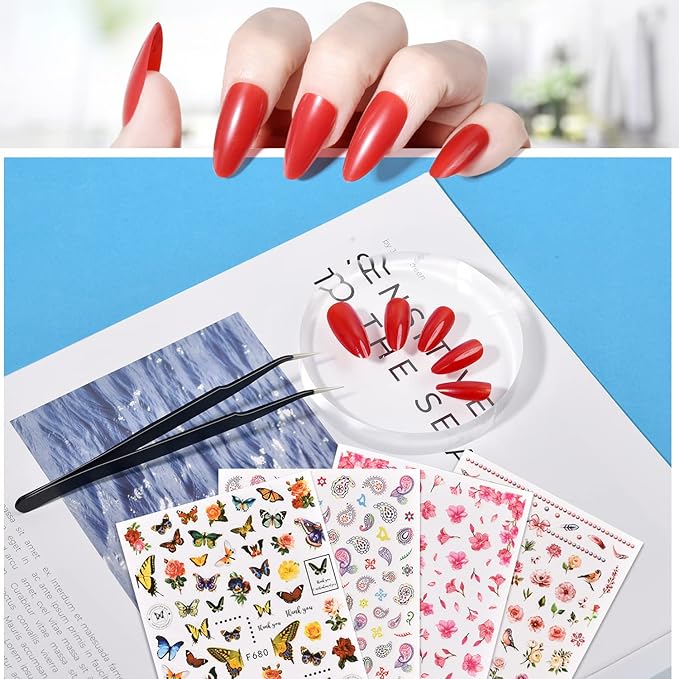TsMADDTs Press On Nails Almond, 24 Colors 720PCS Short Fake Nails with Glues, Stickers, Tweezer for Women