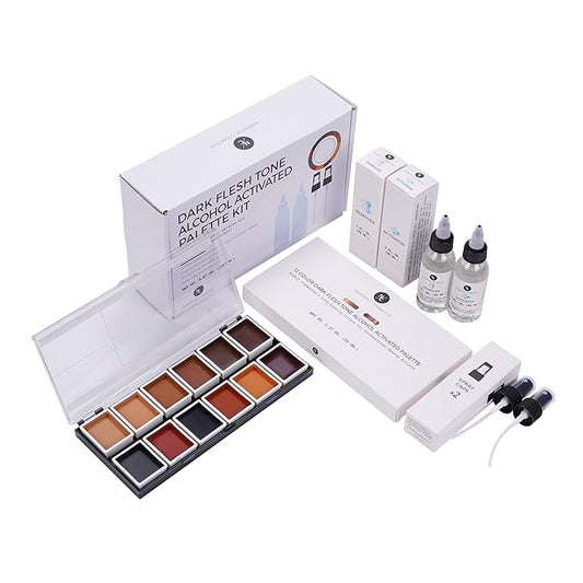 12 Color Dark Flesh Tone Alcohol Activated Makeup