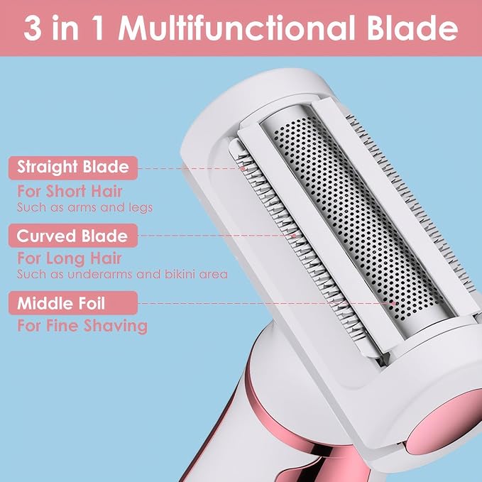 4 in 1 Electric Razors for Women, Portable Shaver for Women, Rechargeable Trimmer for Face Arm Body Legs Underarm Bikini