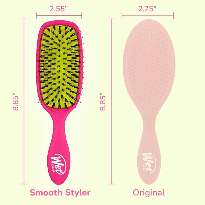 Wet Brush Shine Enhancer Hair Brush, Pink - Exclusive Ultra-soft IntelliFlex Bristles - Natural Boar Bristles Leave Hair Shiny And Smooth For All - For Women, Men, Wet And Dry Hair
