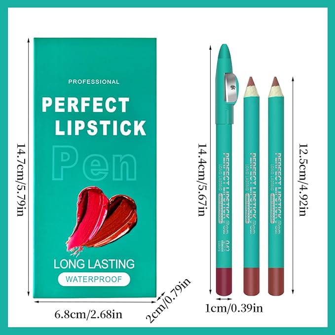 Erinde 6PCS Lip Liner Pencil, Nude Lip Liner Set with Lip Liner Sharpener, Matte Dark Brown Pink Red Mauve Series Lip Liner Pack, Waterproof Long Lasting Liner Crayon Lipstick for Women Daily Makeup