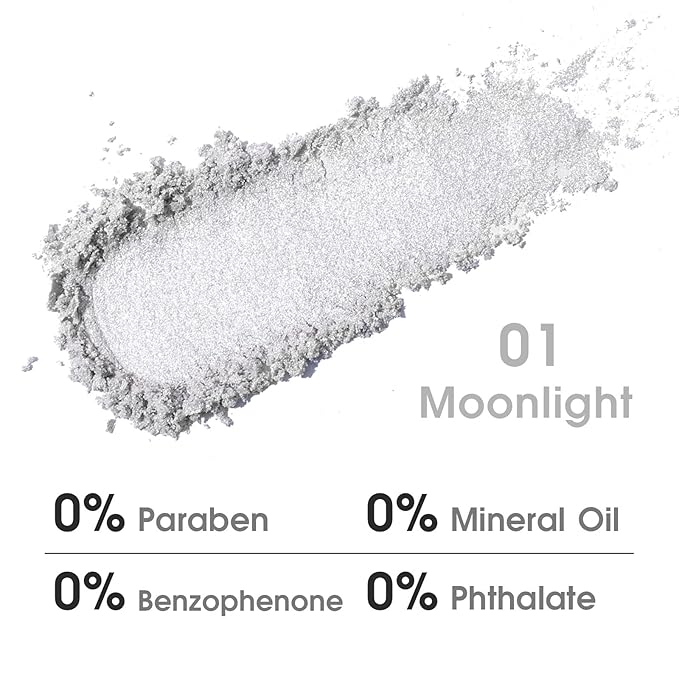 UCANBE Moonlight Single Eyeshadow Palette, Highly Pigmented Glitter Eye Shadow Powder, Professional Long-Lasting Waterproof Makeup Palette