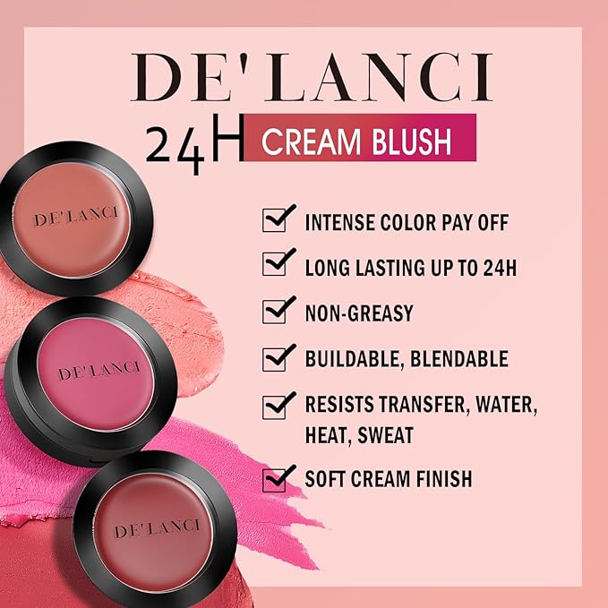 DE'LANCI 2 In 1 Cream Blush for Cheeks Lips