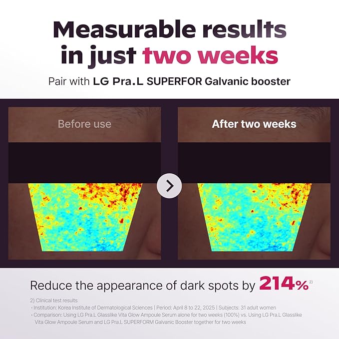 Dark Spot Care Duo : Superform Galvanic Booster Blush Pink and Glasslike Vita Glow Ampoule Serum, 1.01 fl. oz