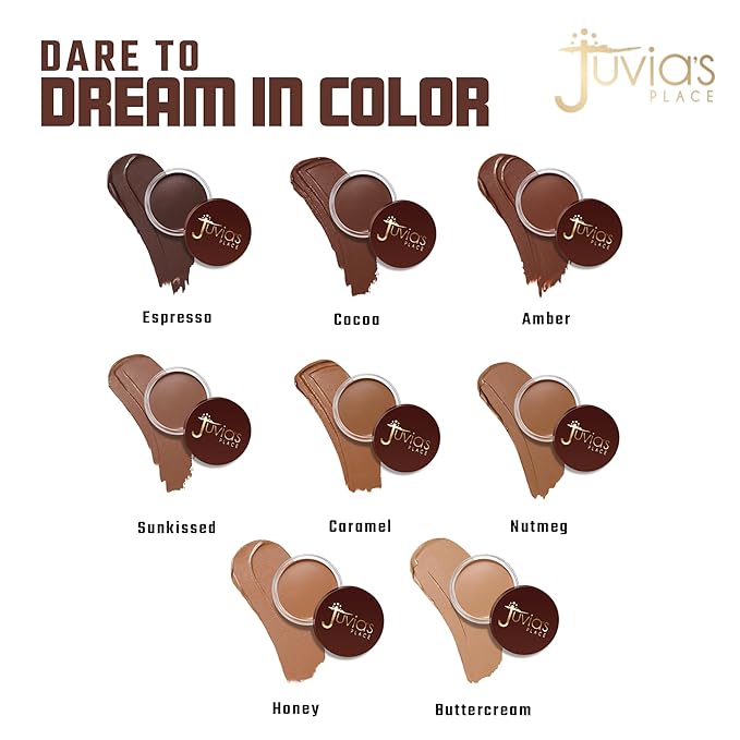 Juvia's Place Bronzed Cream Bronzer - Amber - Smooth Cream Bronzer Pot for Sun-Kissed Glow & Warmth, Buildable & Blendable Makeup Contour with Long-Lasting Matte Shimmer Finish, Highly Pigmented