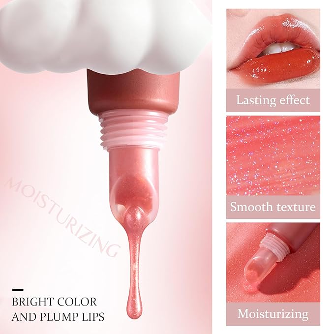 Juicy Lip Gloss, Lipgloss for Women and Girls, Lip Plumper, Lip Makeup Hydrating, Tinted Lip Balm, Colorful Lipgloss Moisturizing and Vibrant #pink