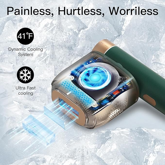 Laser Hair Removal, BoSidin IPL Hair Removal with Painless Ice-Cooling, 2-in-1 Face SR Rejuvenation, 6+1 Modes, 6 Levels Hair Removal for Women Permanent, Laser Hair Removal Kit with Shaver, Goggles