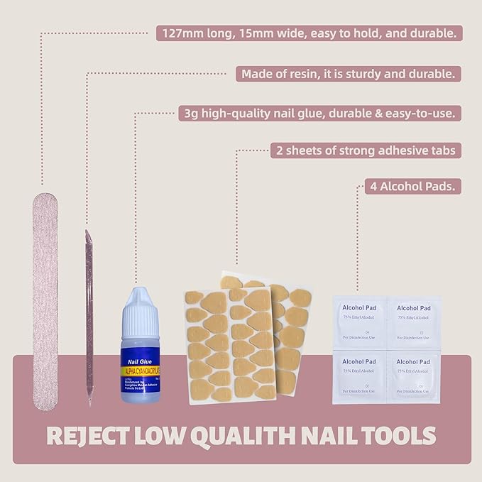 24PCS Blush Pink French Almond Press-On Nails – Medium Length Fake Nails with 3D Bow & Flower Design, Soft Back & Durable Tip, Reusable Stick-On Nail Tips with Glue & Tools for Women