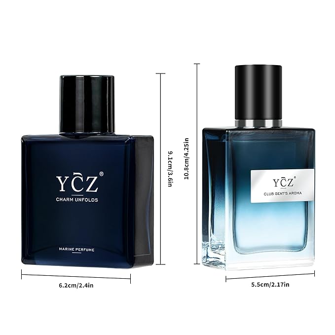 Ycz Cologne for Men Set, 1.7oz(50ml) Bottled Marine Perfume and Club Men Perfume Sophisticated Woody Citrus Scent, Highquality Long Lasting, Sleek Bottle Design, Ideal Special Occasions Ideal Gift