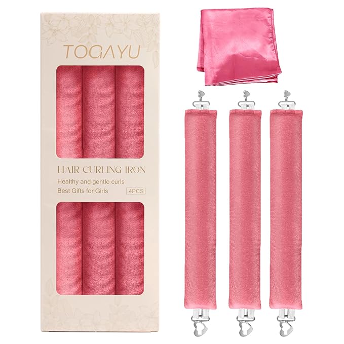 Heatless Curls Overnight Set - Jumbo Overnight Hair Curlers to Sleep In, Soft Velvet Hair Rollers for Women, No Damage Curls Styling Tools 3pcs