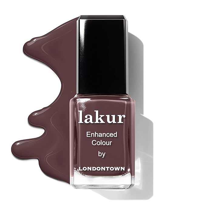 LONDONTOWN lakur Nail Polish - Chip-Resistant, Non-Toxic, Conditions & Hydrates Nails | Glossy Chocolate Brown, Teak, .40 fl oz