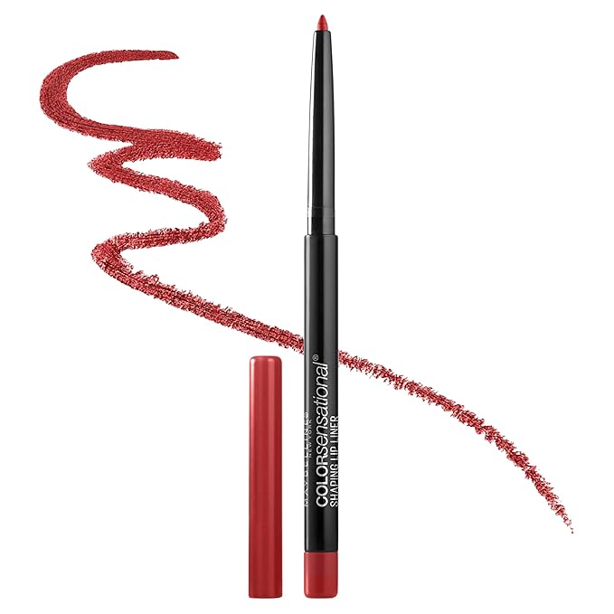 Maybelline Color Sensational Shaping Lip Liner with Self-Sharpening Tip, Brick Red, Red, 1 Count