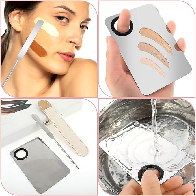 Foundation Spatula Set - Stainless Steel Makeup Mixing