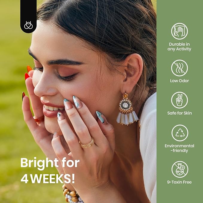 Beetles Green Gel Nail Polish Set - 6 Colors Green Gray Blue Glitter Nail Gel Polish Soak off Uv Gel Nail Art Manicure Gifts for Women