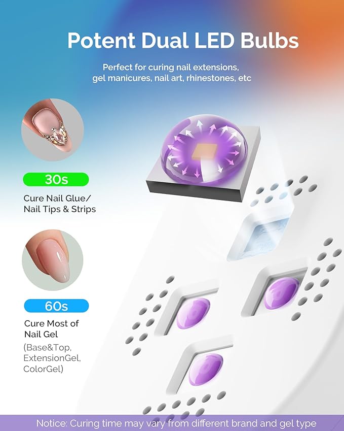 MelodySusie Pocket-Sized Cordless UV Nail Lamp, P-ART04G Rechargeable Mini Hands-Free UV LED Light with Smart Sensor & 2 Timers Flash Cures All Soft Gels, Especially Rhinestone Glue & Liner Gel