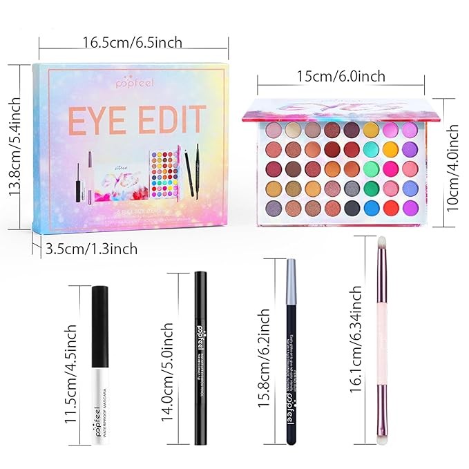 All in One Makeup Kit for Women Full Kit Girls Makeup Gift Sets Xmas Essential Bundle Include Eyeshadow Palette Lipstick Blush Concealer Eyeliner Mascara Foundation Brush Eyebrow Pencil