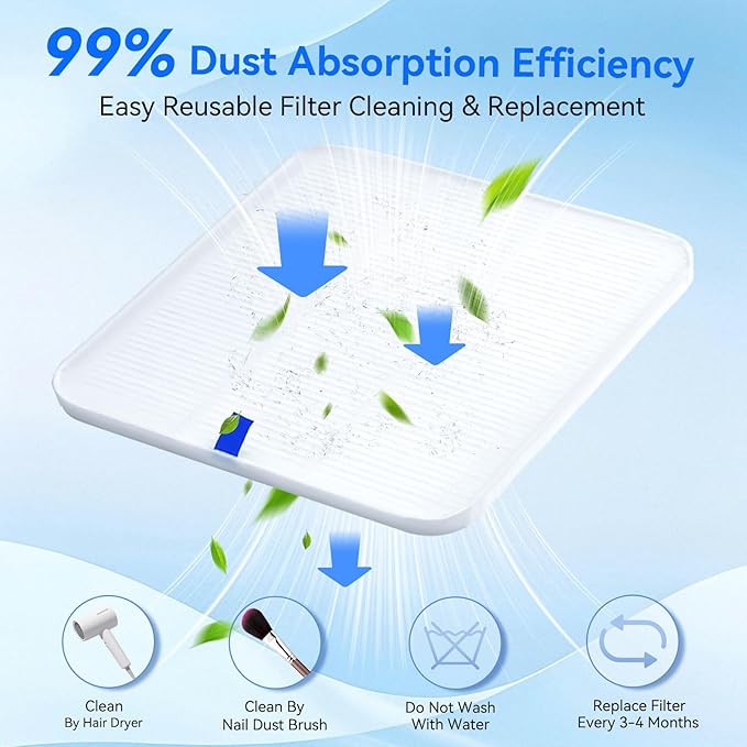 Makartt Nail Dust Collector - Professional Powerful Suction Larina Vacuum Fan Dust Cleaner with LED Display, Adjustable Speed, Reusable Filter for Acrylic Nails Polishing Manicure Salon Home Pink