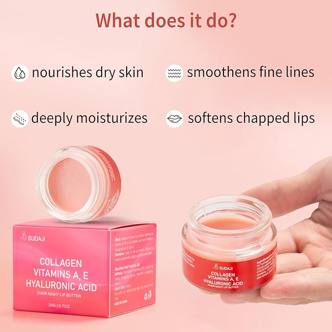 Lip Mask, Collagen Hydrating Lip Balm,