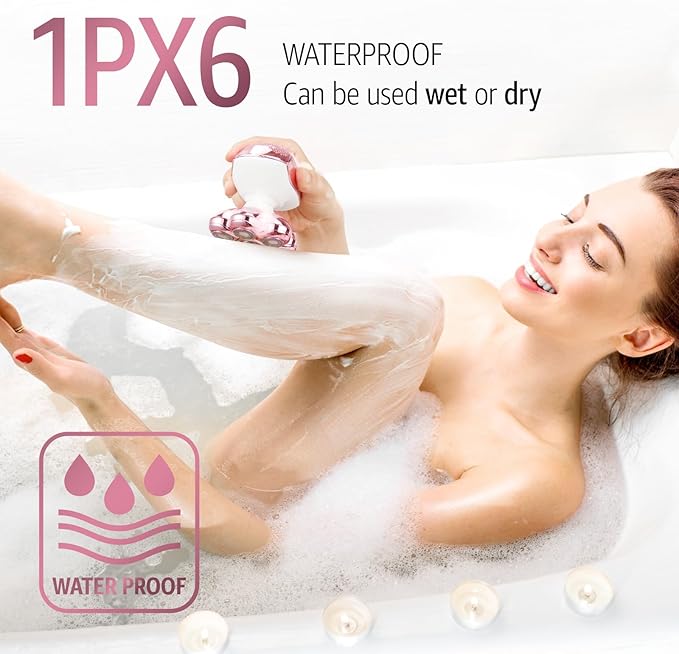 Electric Razors for Women Legs: Rechargeable Body Shaver - Waterproof Wet Dry Hair Remover - Trimmer for Lady Face Underarms Pubic