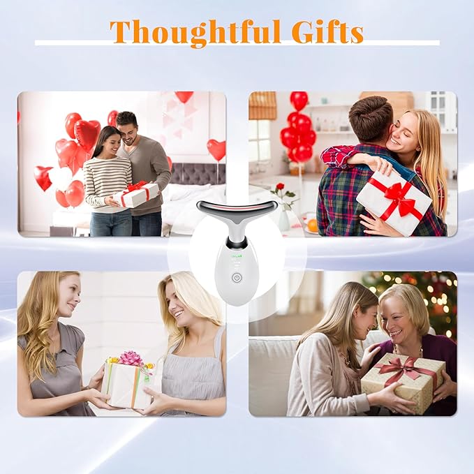 Face and Neck Massager Light Therapy, Face Massager Tool for Women, 7 Color Face Neck Massager, Face Sculpting Tool, Facial Massager Face Lift Device, True Beauty Glow Facial Massager