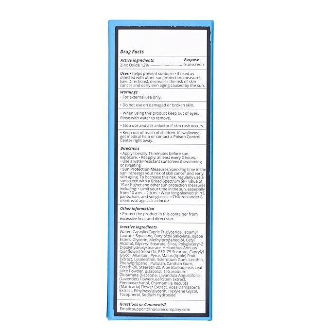 Hanalei Mineral Sunscreen Face Moisturizer SPF 50 – Dermatologist Tested, Zinc Oxide, Vegan, Reef-Safe, Invisible Protection, No White Cast, 3-in-1 Hydrating Primer, Gentle for Sensitive Skin 1.7 oz