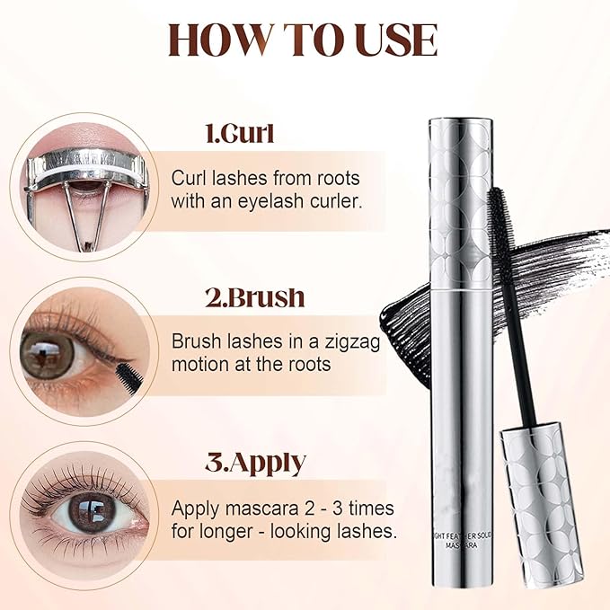 Mascara for Older Women 60 Plus, 2026 New Mascara Volume and Length for Mature Women with Thinning Lashes, Non Clumping Waterproof Long Wear (Brown)
