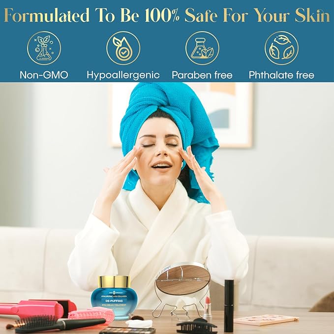 Hyaluronic acid & collagen de-puffing