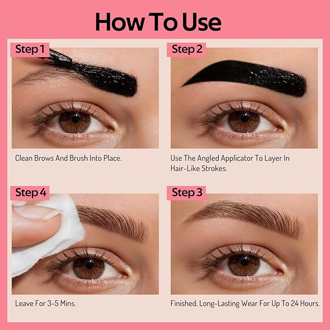 KIMUSE Instantly Semi-Permanent Eyebrow Gel, Long Lasting Eyebrow Tint, Waterproof Tinted Eye Brow Gel, Transfer-Proof, Smudge-Proof, Eyebrow Makeup Gift for Women & Girl, 0.17oz