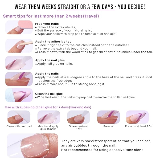 BTArtbox Press on Nails Short Square - Black Chrome French Tip Press On Nails, Glazed Glue On Nails for Women Gifts, Natural Stick On Nails in 15 Sizes - 30 Fake Nails Kit, Braveheart